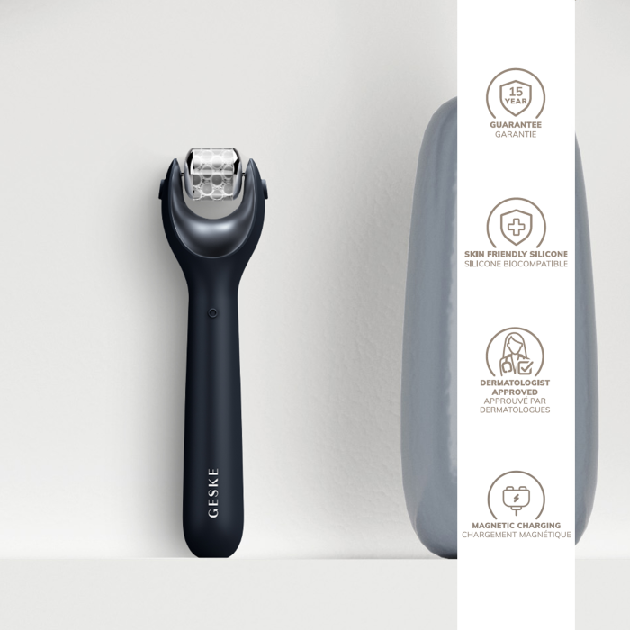 Електронний ролер для обличчя з мікроголками GESKE MicroNeedle Face Roller 9в1 black