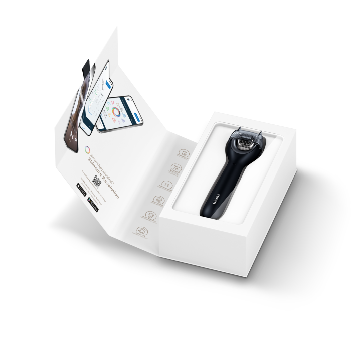 Електронний ролер для обличчя з мікроголками GESKE MicroNeedle Face Roller 9в1 black