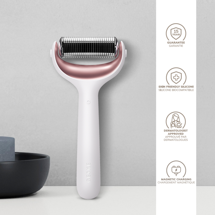 Електронний ролер для обличчя та тіла з мікроголками GESKE MicroNeedle Face&Body Roller 8в1 starlight