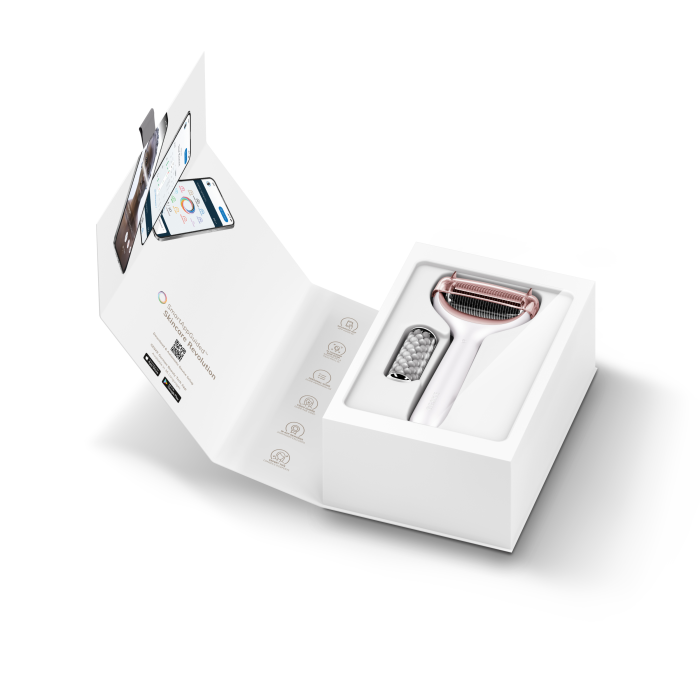 Електронний ролер для обличчя та тіла з мікроголками GESKE MicroNeedle Face&Body Roller 8в1 starlight