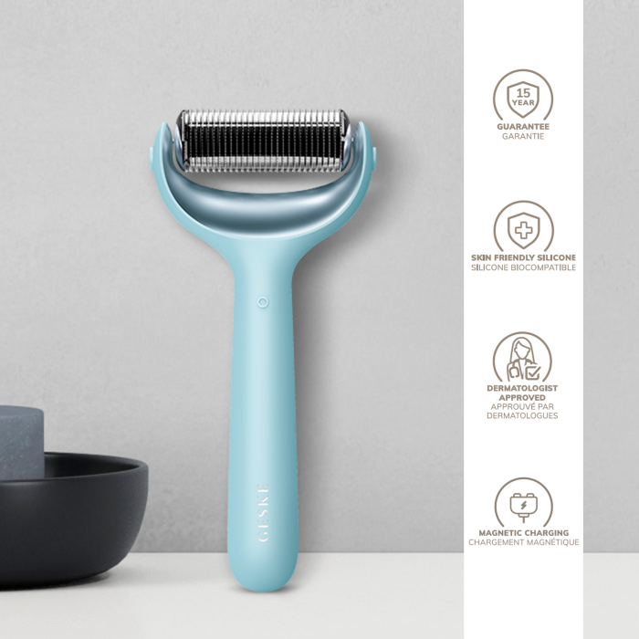 Електронний ролер для обличчя та тіла з мікроголками GESKE MicroNeedle Face&Body Roller 8в1 turquoise