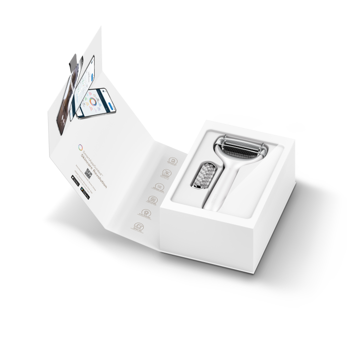 Електронний ролер для обличчя та тіла з мікроголками GESKE MicroNeedle Face&Body Roller 8в1 white