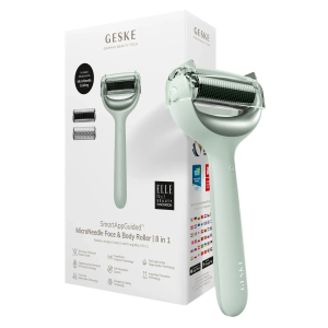 Електронний ролер для обличчя та тіла з мікроголками GESKE MicroNeedle Face&Body Roller 8в1 green