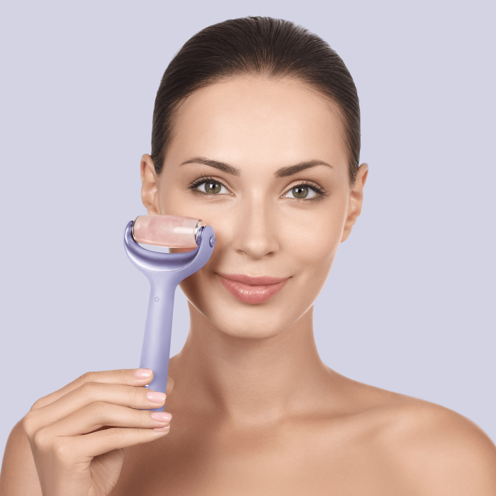 Ролер для голкової мезотерапії обличчя та тіла GESKE MicroNeedle Face&Body Roller 9в1 purple