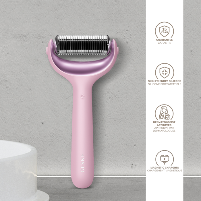 Ролер для голкової мезотерапії обличчя та тіла GESKE MicroNeedle Face&Body Roller 9в1 pink