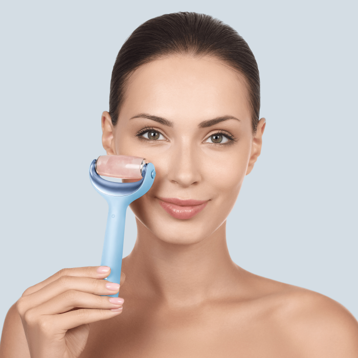 Ролер для голкової мезотерапії обличчя та тіла GESKE MicroNeedle Face&Body Roller 9в1 aquamarine