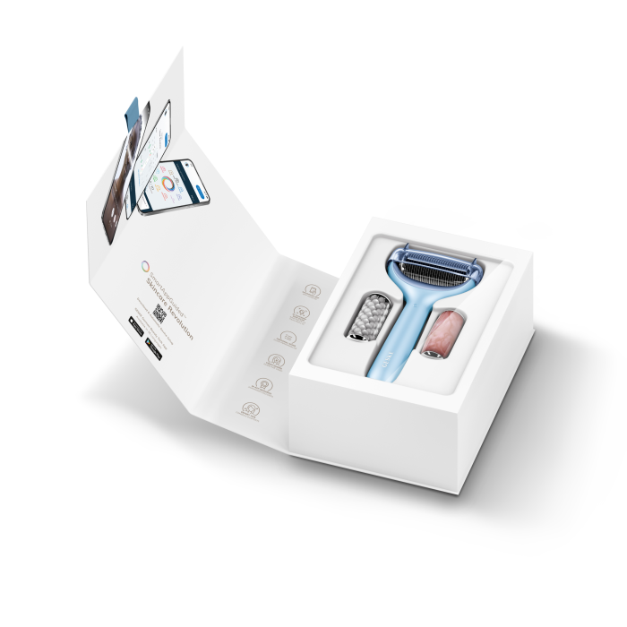 Ролер для голкової мезотерапії обличчя та тіла GESKE MicroNeedle Face&Body Roller 9в1 aquamarine