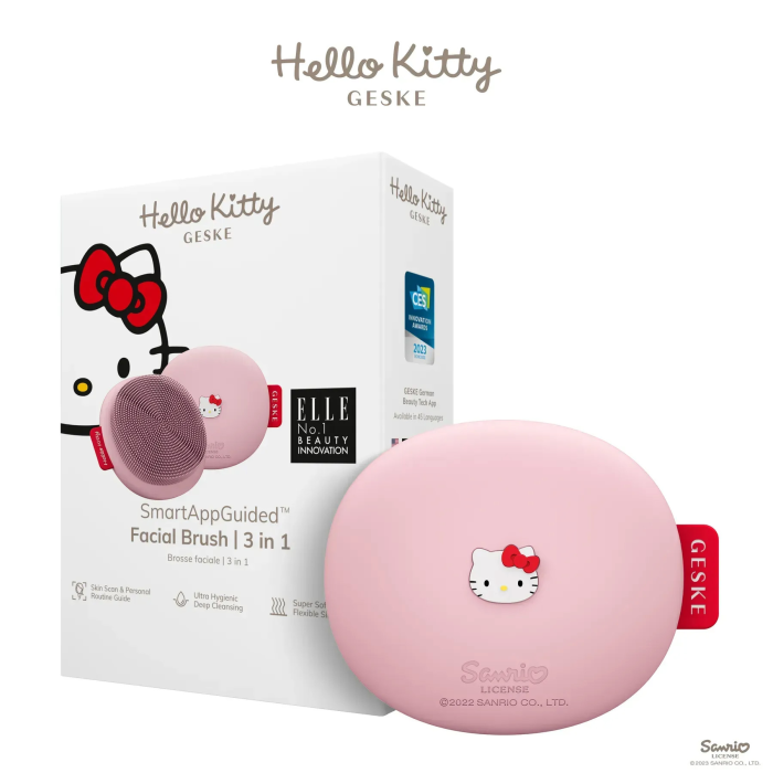 Щітка для обличчя GESKE Facial Brush 3в1 by Hello Kitty pink