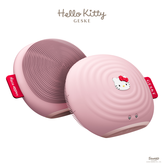 Електронна ультразвукова щітка для обличчя GESKE Sonic Facial Brush 4в1 by Hello Kitty pink