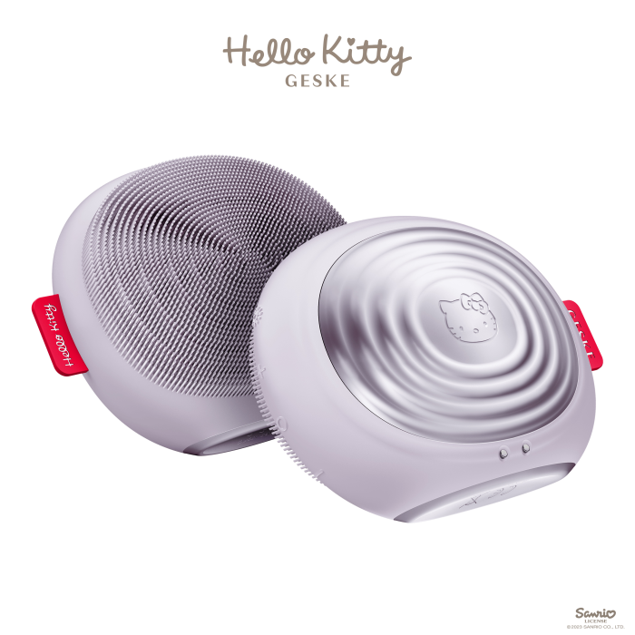 Електронна ультразвукова термощітка для обличчя GESKE Sonic Thermo Facial Brush 5в1 by Hello Kitty purple