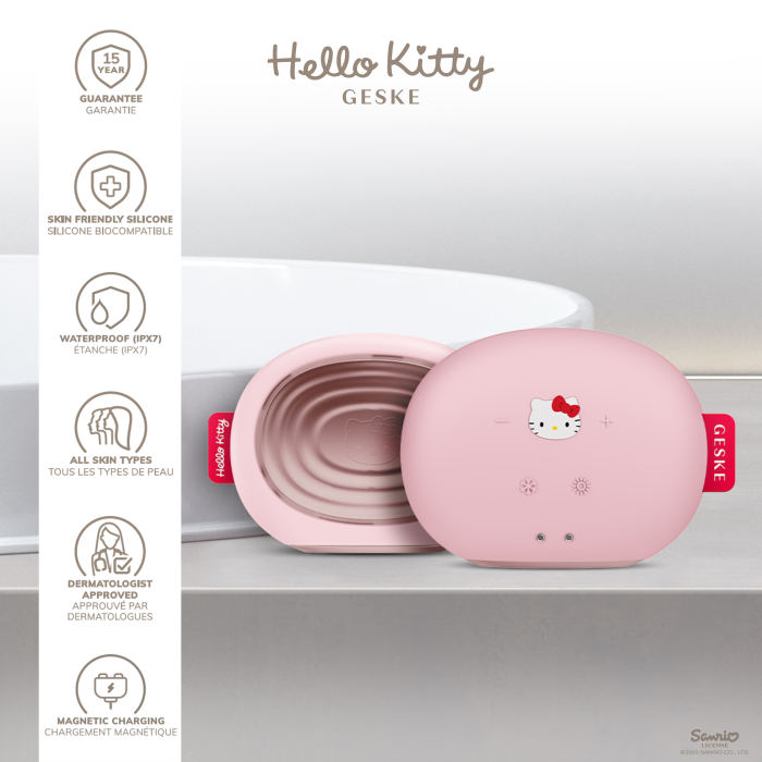 Ультразвукова маска тепло та холод GESKE Sonic Warm&Cool Mask 8в1 by Hello Kitty pink