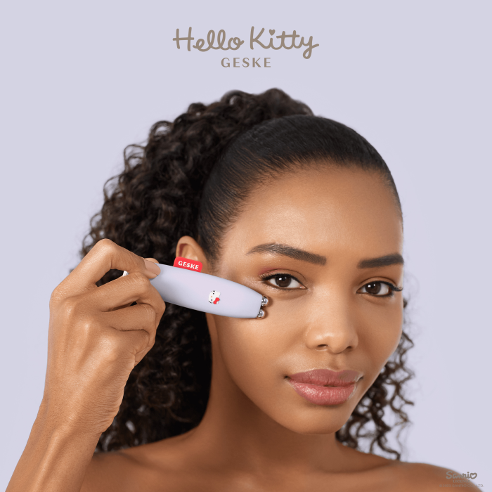 Мікрострумова ручка для підтяжки обличчя GESKE MicroCurrent Face-Lift Pen 6в1 by Hello Kitty purple
