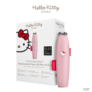 Мікрострумова ручка для підтяжки обличчя GESKE MicroCurrent Face-Lift Pen 6в1 by Hello Kitty pink