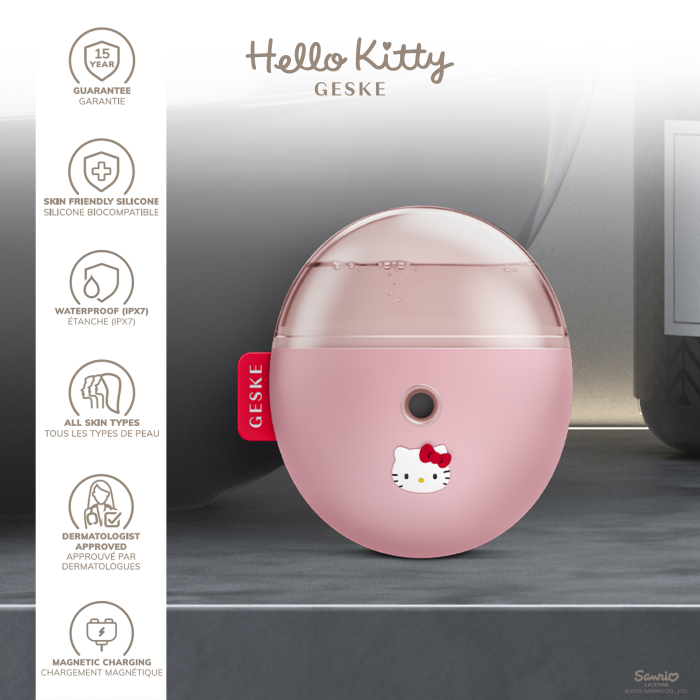 Електронний освіжувач для зволоження обличчя GESKE Facial Hydration Refresher 4в1 by Hello Kitty pink