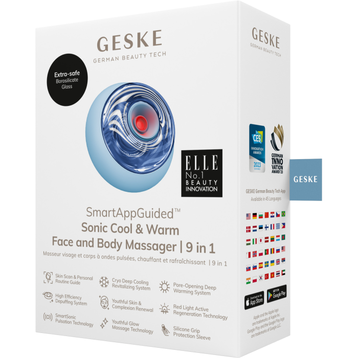 Масажер для обличчя та тіла GESKE Sonic Cool&Warm Face and Body Massager 9в1 aquamarine