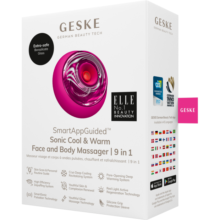Масажер для обличчя та тіла GESKE Sonic Cool&Warm Face and Body Massager 9в1 magenta