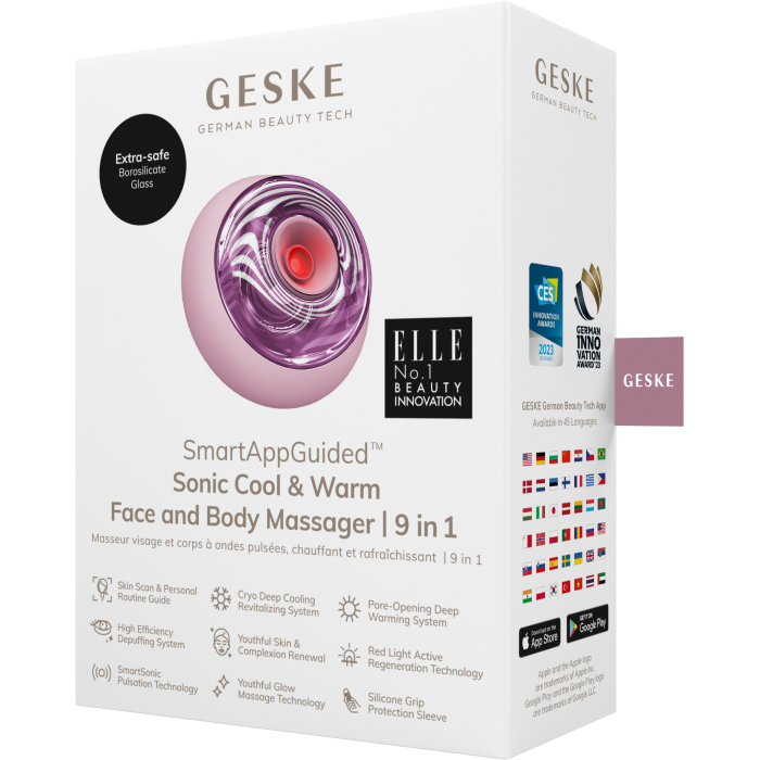 Масажер для обличчя та тіла GESKE Sonic Cool&Warm Face and Body Massager 9в1 pink