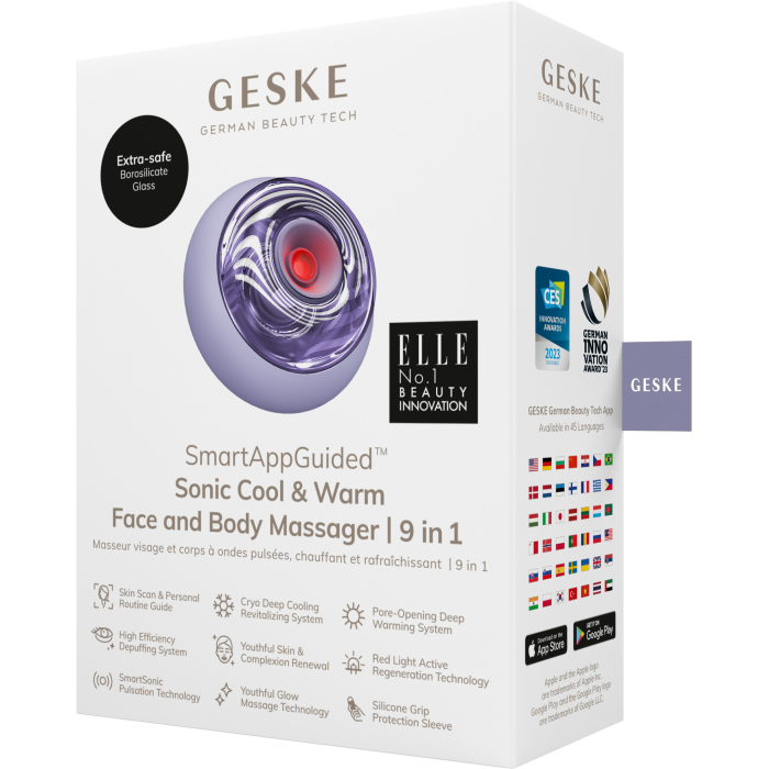 Масажер для обличчя та тіла GESKE Sonic Cool&Warm Face and Body Massager 9в1 purple