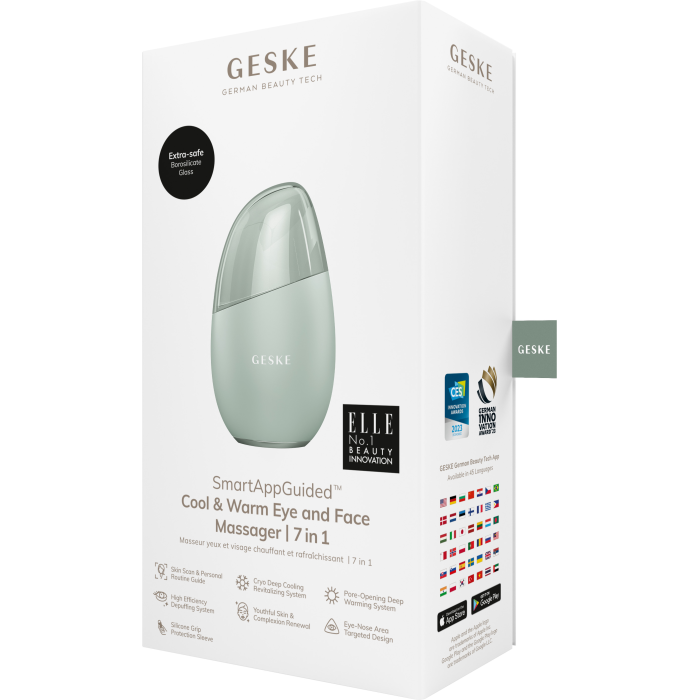 Масажер для обличчя GESKE Cool&Warm Eye and Face Massager 7в1 green