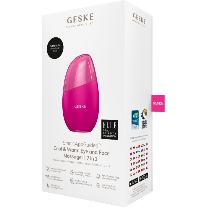 Масажер для обличчя GESKE Cool&Warm Eye and Face Massager 7в1 magenta