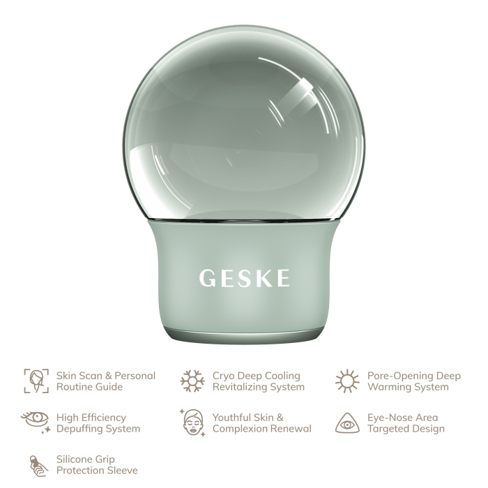 Масажер для обличчя і тіла GESKE Cool&Warm Face and Body Massager 7в1 green