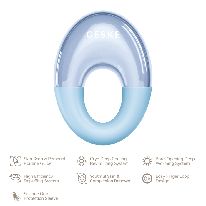 Масажер для очей GESKE Cool&Warm Eye Massager 7в1 aquamarine