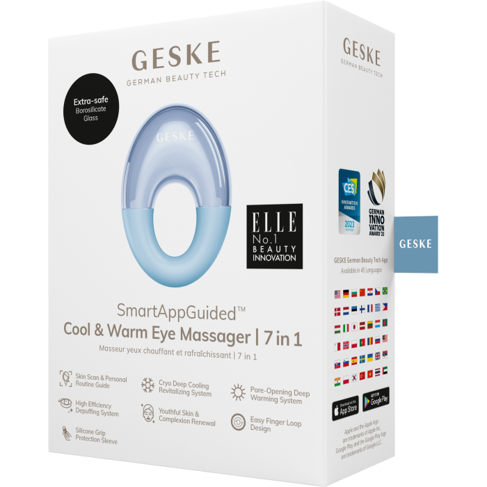 Масажер для очей GESKE Cool&Warm Eye Massager 7в1 aquamarine