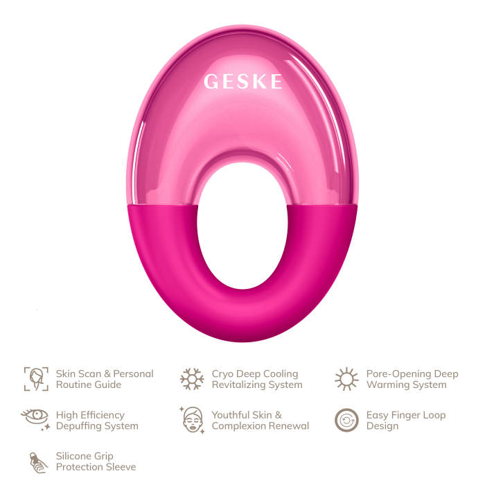Масажер для очей GESKE Cool&Warm Eye Massager 7в1 magenta
