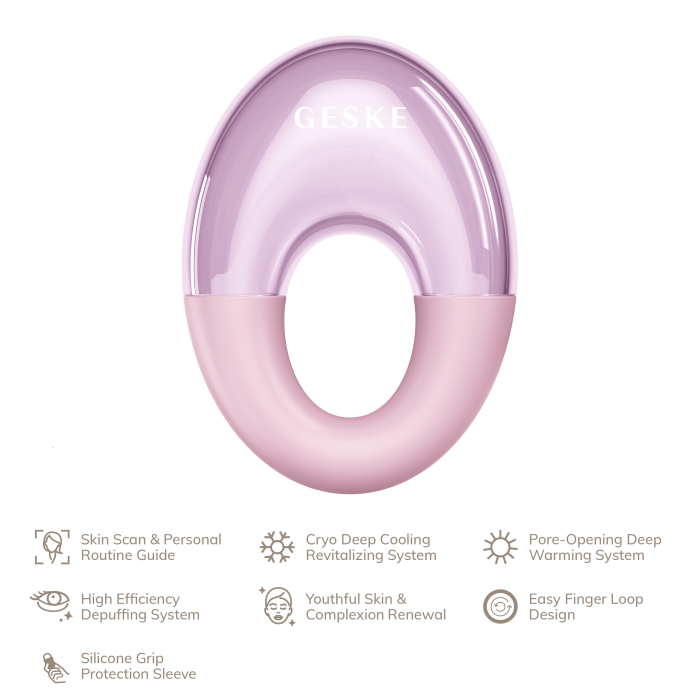 Масажер для очей GESKE Cool&Warm Eye Massager 7в1 pink