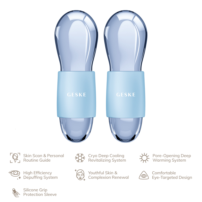 Подвійний масажер для очей GESKE Cool&Warm Duo Eye Massager 7в1 aquamarine