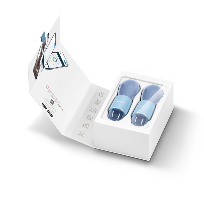 Подвійний масажер для очей GESKE Cool&Warm Duo Eye Massager 7в1 aquamarine