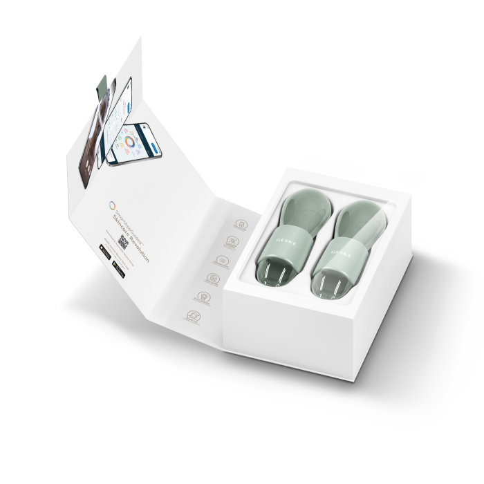 Подвійний масажер для очей GESKE Cool&Warm Duo Eye Massager 7в1 green