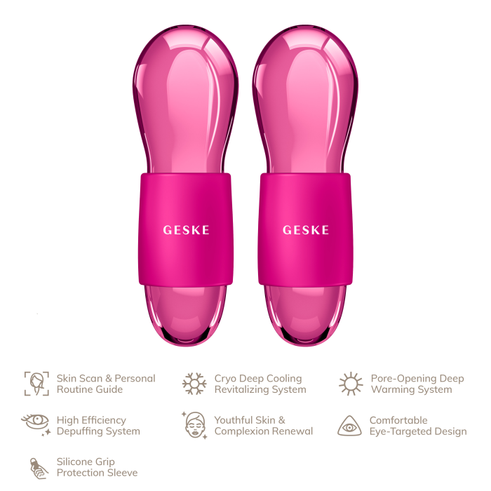 Подвійний масажер для очей GESKE Cool&Warm Duo Eye Massager 7в1 magenta