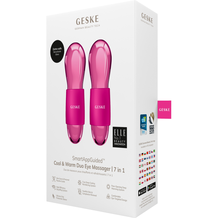 Подвійний масажер для очей GESKE Cool&Warm Duo Eye Massager 7в1 magenta