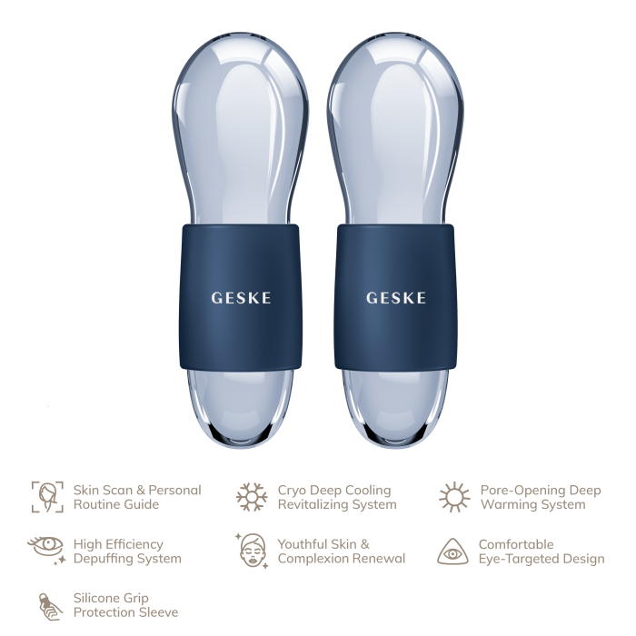 Подвійний масажер для очей GESKE Cool&Warm Duo Eye Massager 7в1 midnight