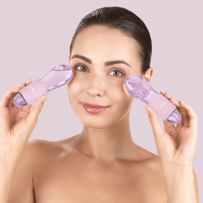 Подвійний масажер для очей GESKE Cool&Warm Duo Eye Massager 7в1 pink