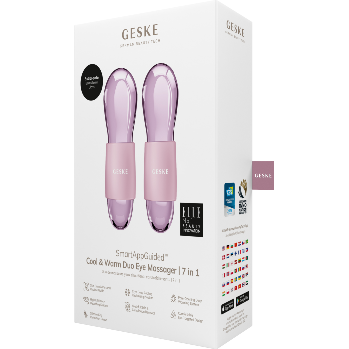 Подвійний масажер для очей GESKE Cool&Warm Duo Eye Massager 7в1 pink