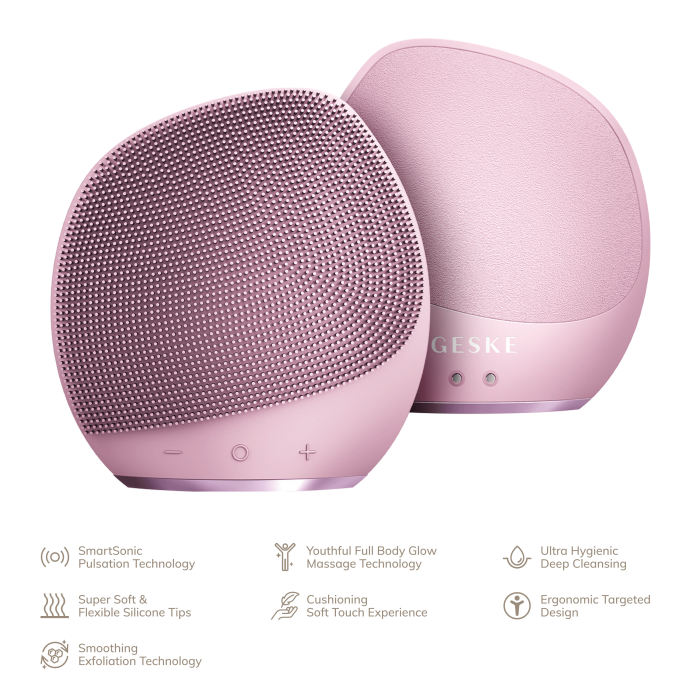 Ультразвукова щітка для тіла та інтенсивний пілінг GESKE Sonic Body Brush&Intensive Exfoliator 7в1 pink