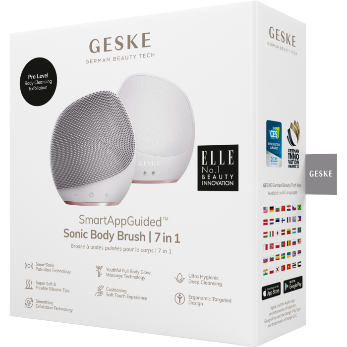 Ультразвукова щітка для тіла та інтенсивний пілінг GESKE Sonic Body Brush&Intensive Exfoliator 7в1 starlight