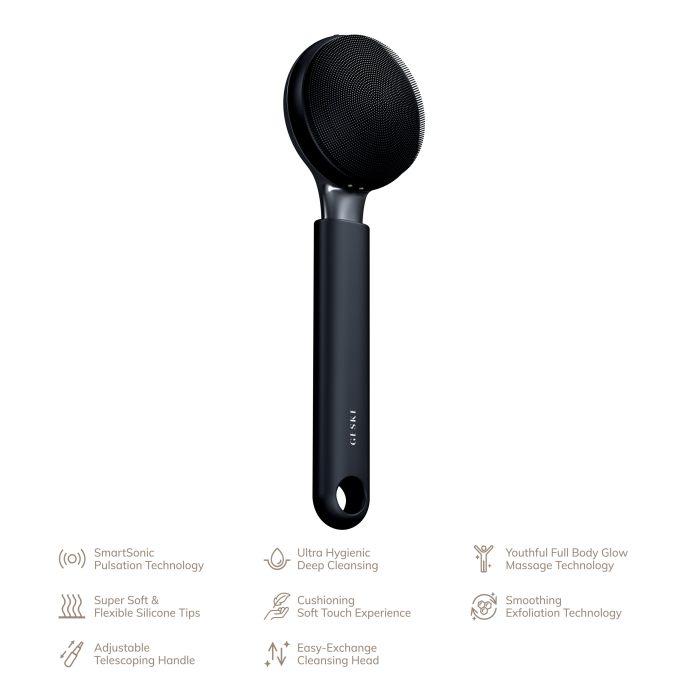 Ультразвукова щітка для всього тіла GESKE Sonic Full-Body Brush&Intensive Exfoliator 8в1 black