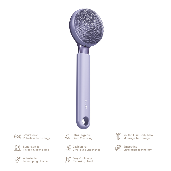Ультразвукова щітка для всього тіла GESKE Sonic Full-Body Brush&Intensive Exfoliator 8в1 purple