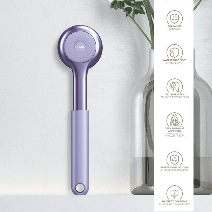 Ультразвукова щітка для всього тіла GESKE Sonic Full-Body Brush&Intensive Exfoliator 8в1 purple
