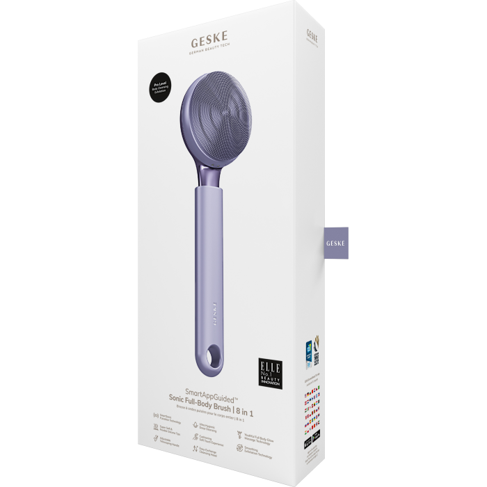 Ультразвукова щітка для всього тіла GESKE Sonic Full-Body Brush&Intensive Exfoliator 8в1 purple