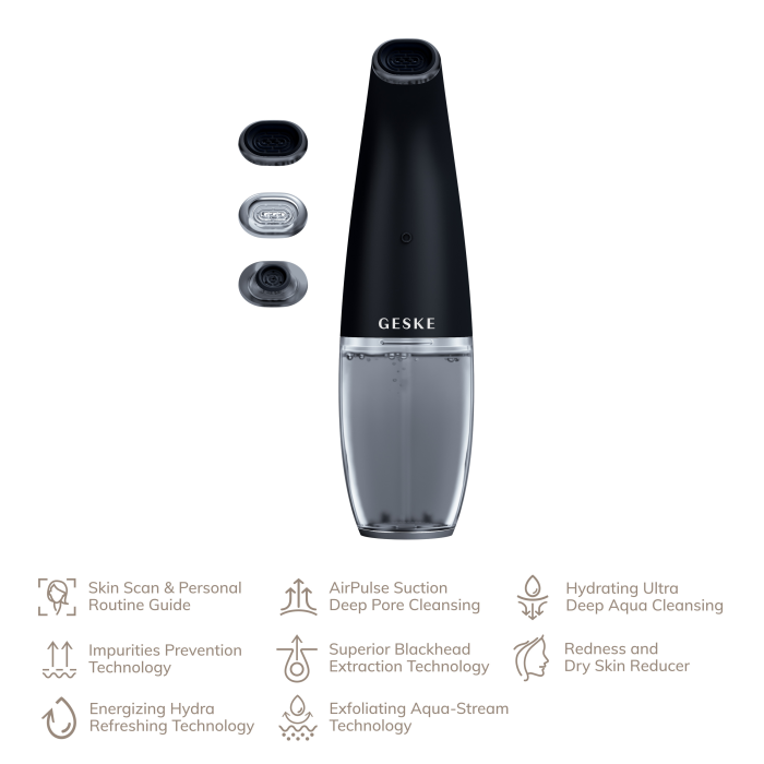 Очищуючий засіб для обличчя GESKE Aqua-Stream Face Cleanser 8в1 black