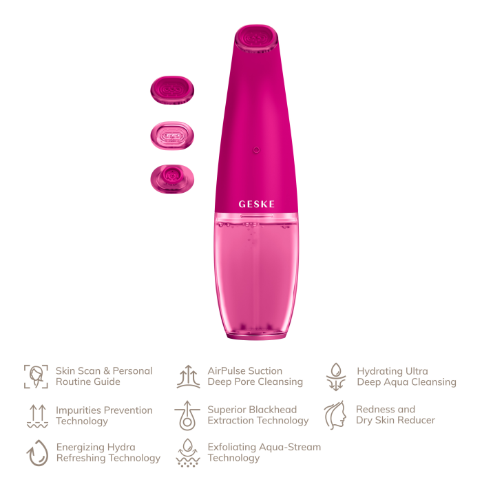 Очищуючий засіб для обличчя GESKE Aqua-Stream Face Cleanser 8в1 magenta
