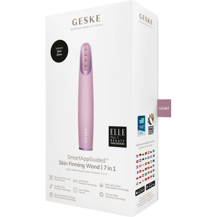 Пристрій для зміцнення і тонізації шкіри обличчя GESKE Skin Firming Wand 7в1 pink