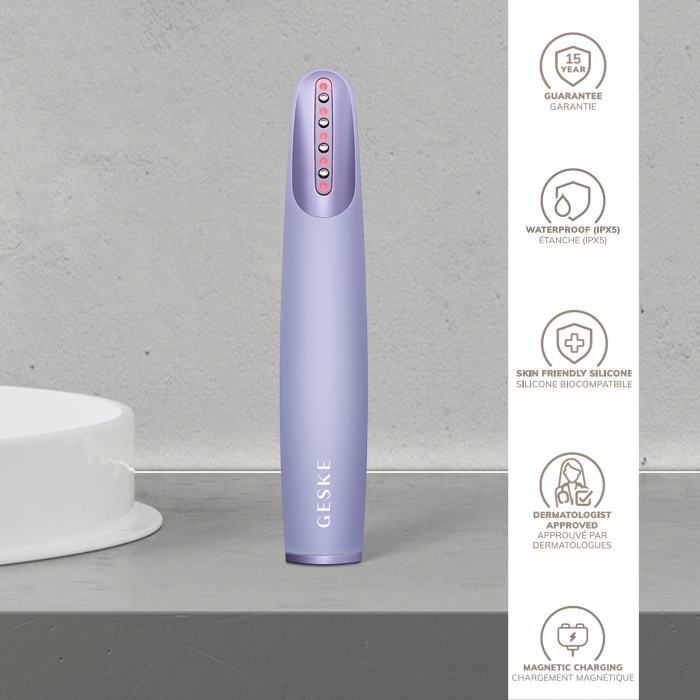 Пристрій для зміцнення і тонізації шкіри обличчя GESKE Skin Firming Wand 7в1 purple