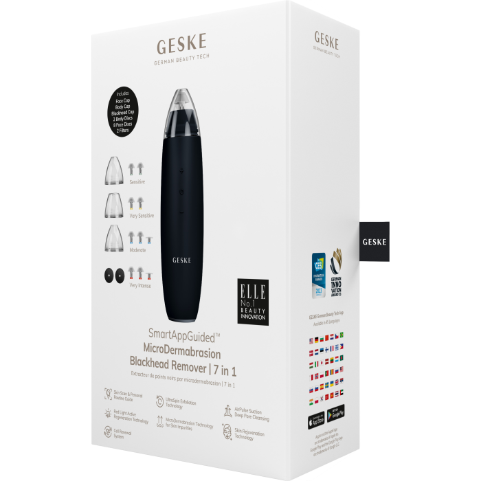 Мікродермабразійний пристрій для видалення чорних цяток GESKE MicroDermabrasion Blackhead Remover 7в1 black