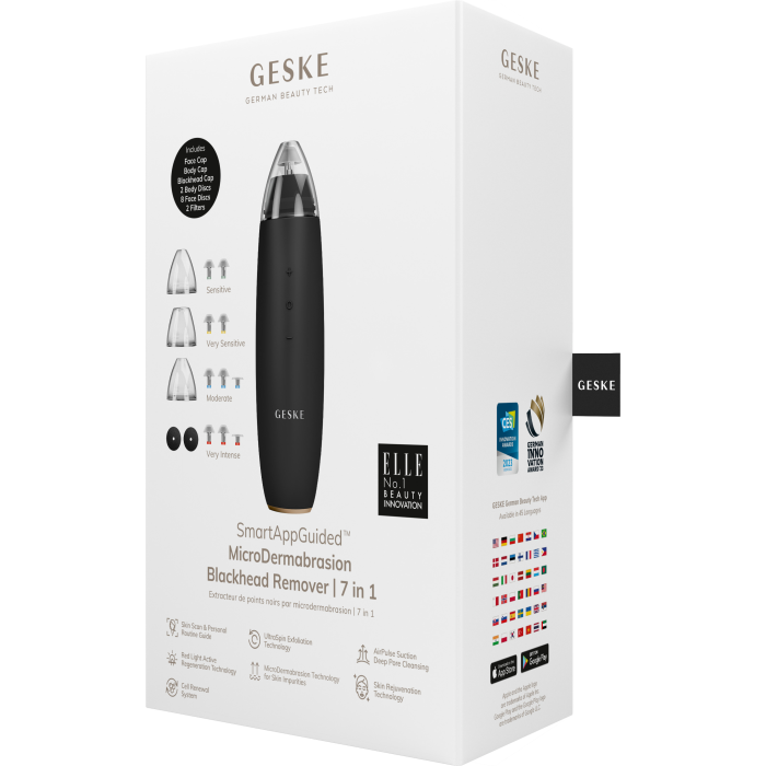 Мікродермабразійний пристрій для видалення чорних цяток GESKE MicroDermabrasion Blackhead Remover 7в1 gray