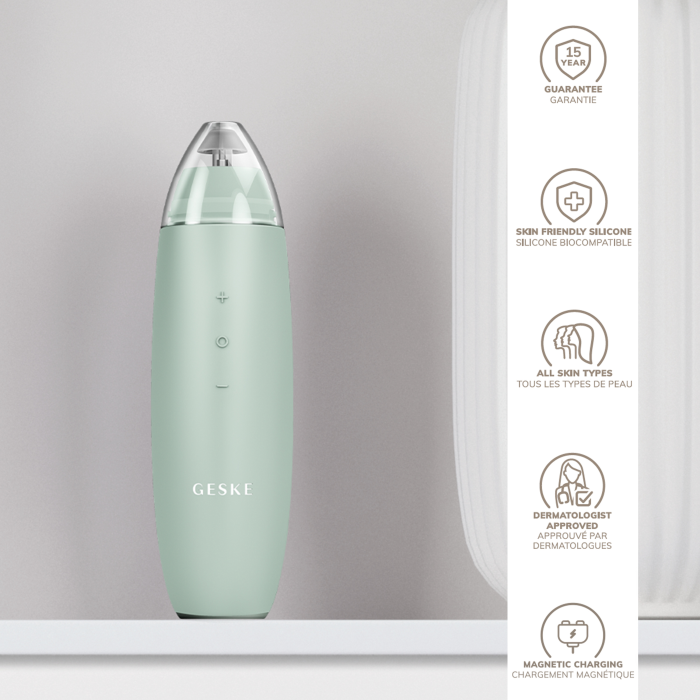 Мікродермабразійний пристрій для видалення чорних цяток GESKE MicroDermabrasion Blackhead Remover 7в1 green